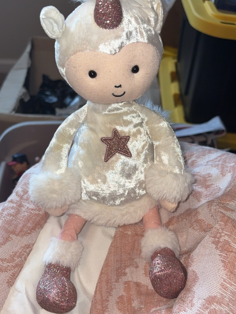 Jellycat Perky Unicorn moon Cream and Pink Sparkle Plush - Picture 4 of 8
